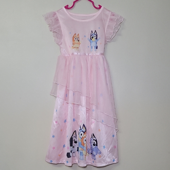 Bluey Nightgown /Pink Silky Dress-Up Pajamas / NWOT Size 5T - Picture 1 of 10